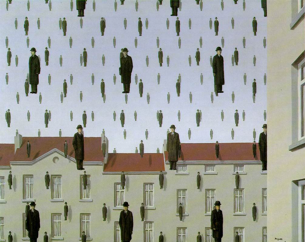 Golconde by René Magritte, 1953