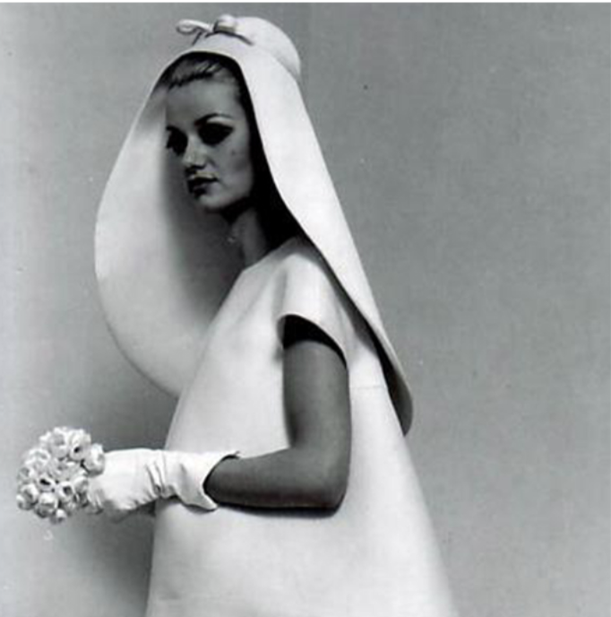 Cristobal Balenciaga Wedding Dress and Hat (1967)